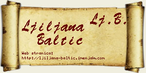 Ljiljana Baltić vizit kartica